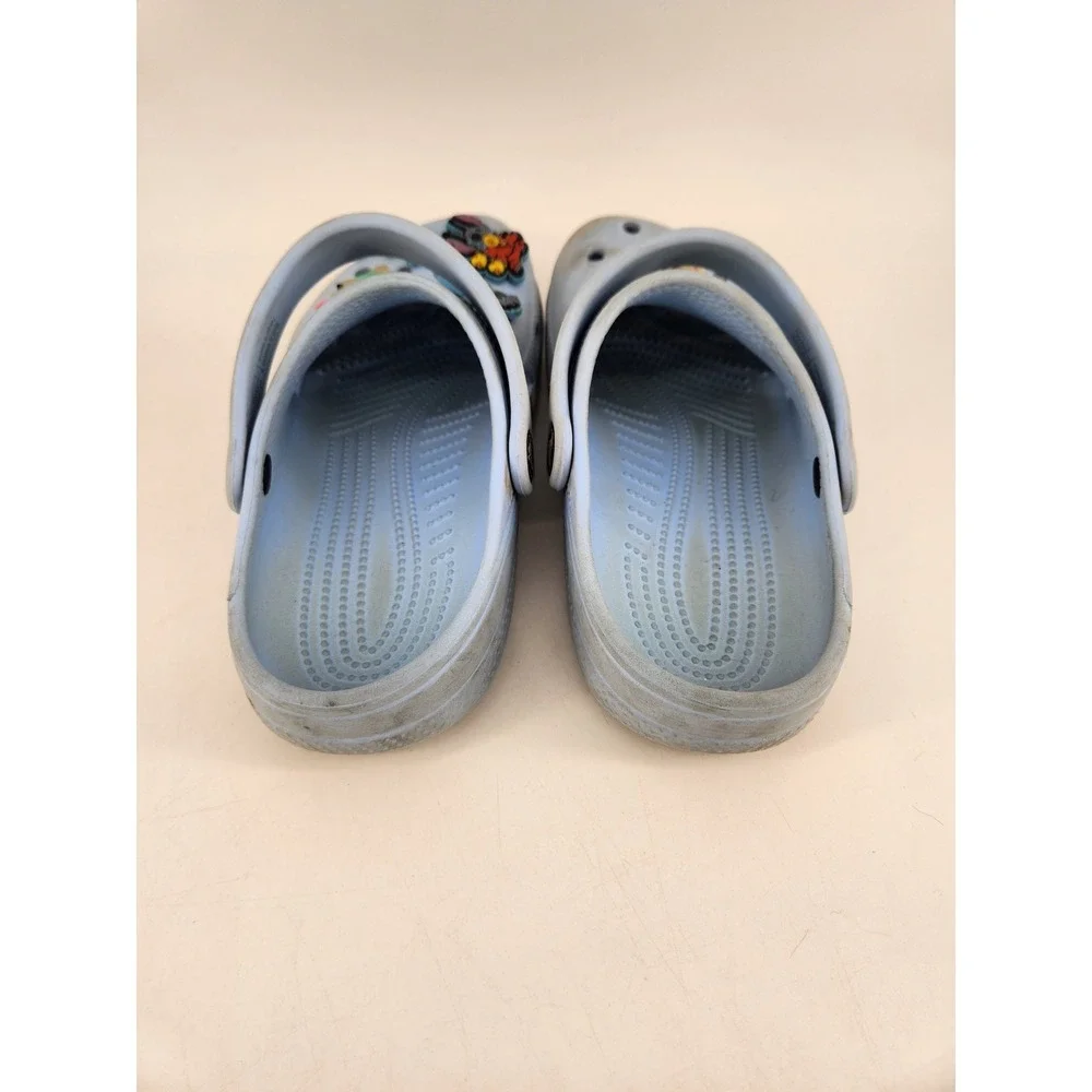 Crocs Classic Clog Kids Size J3 Light Blue Lilo & Stitch Jibbitz 206991‎